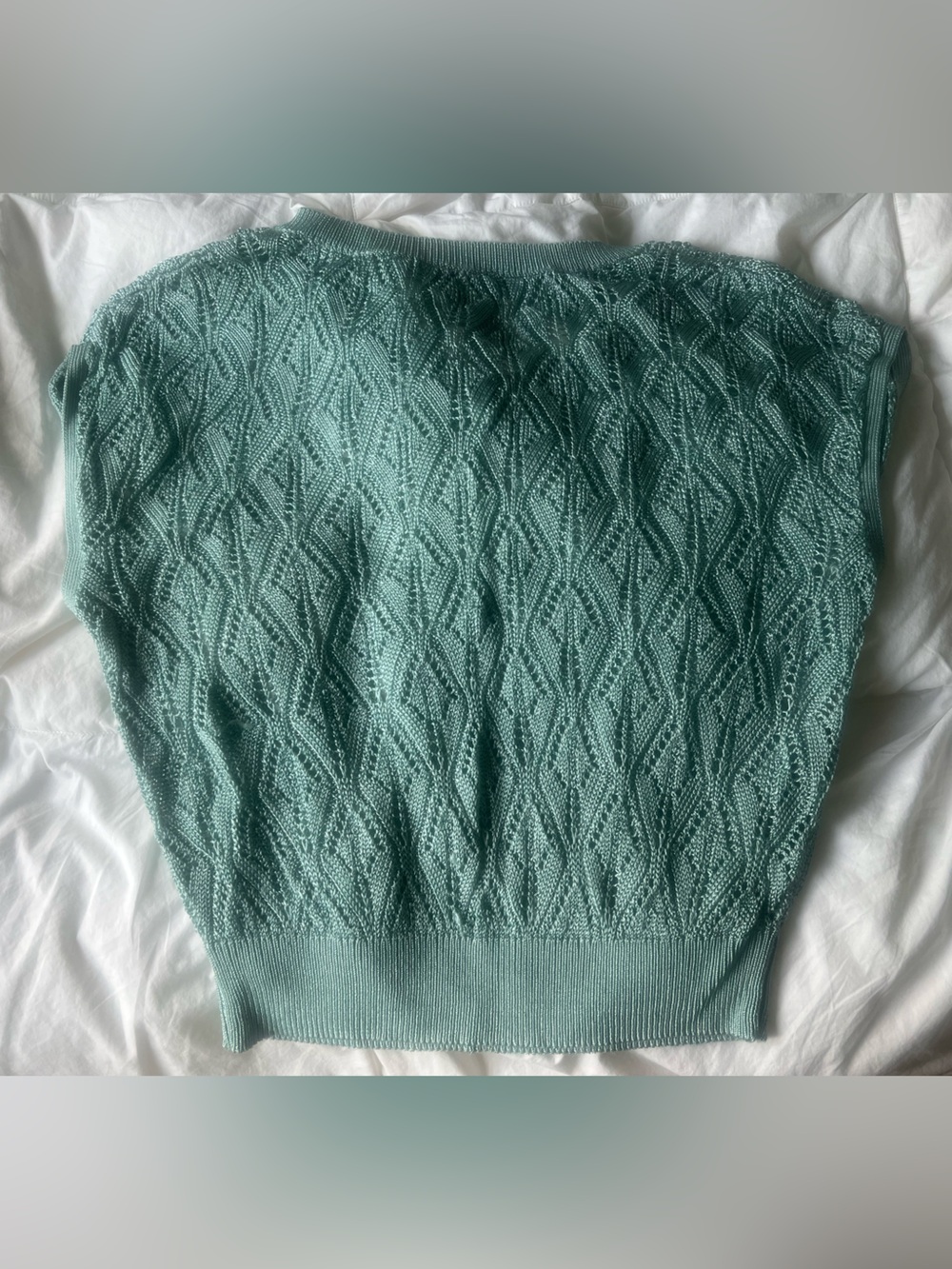 NWOT White House Black Market Light Teal Knit Short-Sleeve Pullover Top